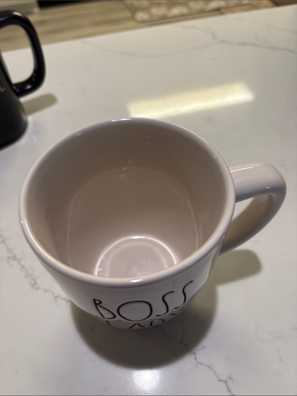 Rae Dunn White Ceramic Mug with Black 'BOSS LADY' Lettering - Picture 4 of 5